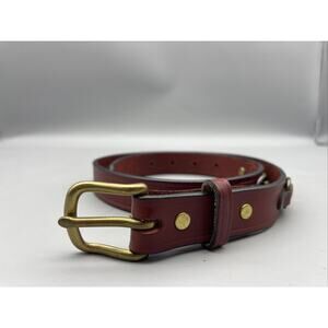 Tory English bridle leather snaffle bit belt brown Sz 28 Brass Hardware 2195 #23